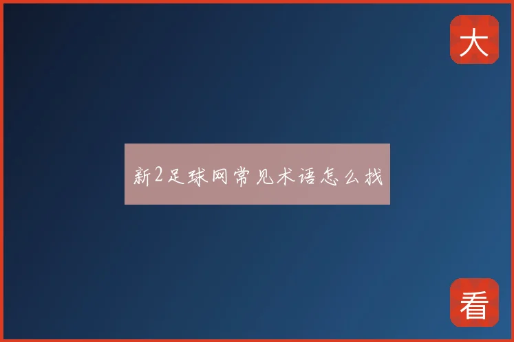新2足球网常见术语怎么找